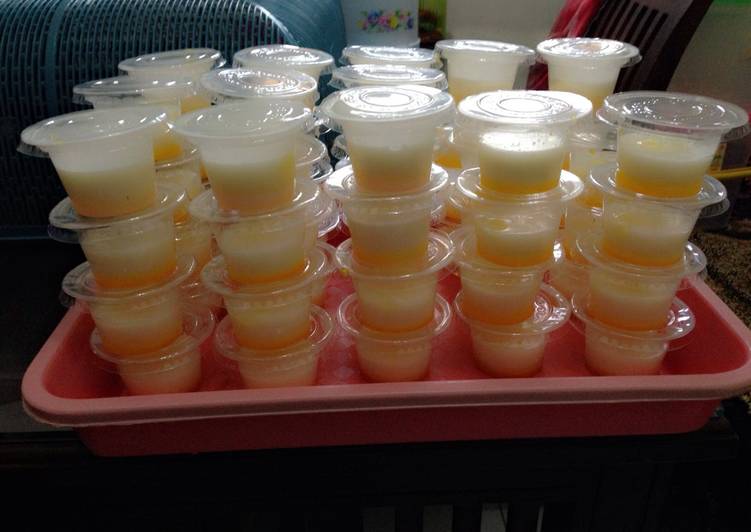Puding mangga praktis No ribed ribed
