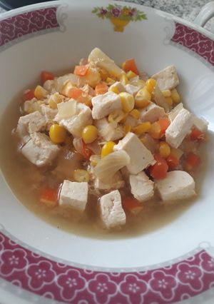 Foto resep Sup Jagung Tahu Sedap tanpa Kaldu & Penyedap