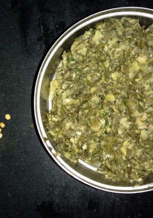 A picture of Curry leaves sabzi.