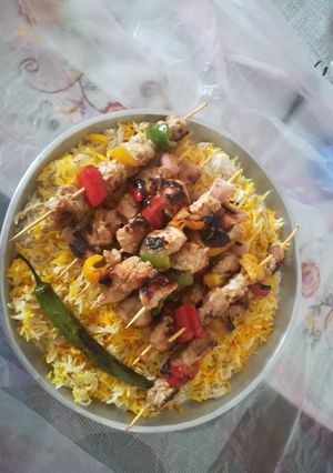 صورة لوصفة رز وشيش طاووق