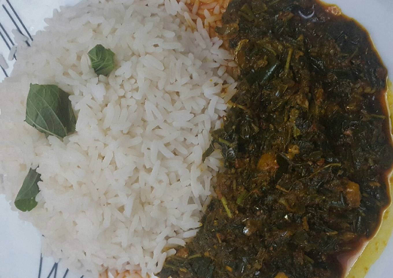 White rice and fried alaiyahu
