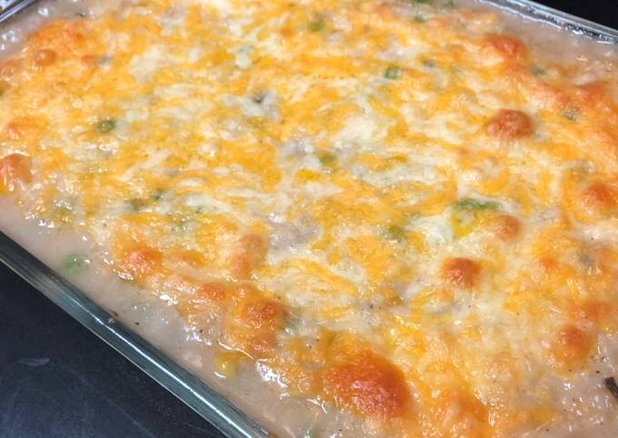 Chicken and rice casserole, aka leftovers