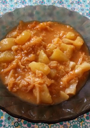 Kelkáposzta főzelék recept fotója