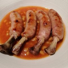 A picture of Sausage with Pork and Beans.