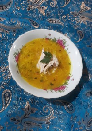 عکسی از دستور سوپ دال عدس و مرغ