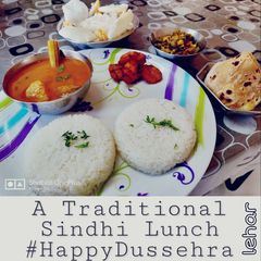 A picture of Sindhi kadi chawal.