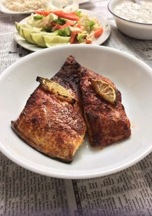 صورة لوصفة سلمون مشوي بالفرن