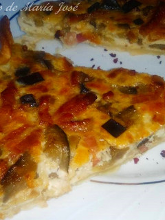 Una foto de Quiche de berenjena y bacon