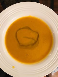 A picture of Sweet potato soup.
