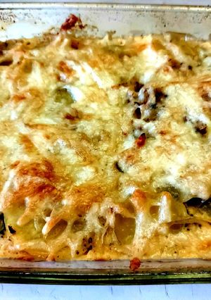 Rakott krumpli cukkinivel recept fotója