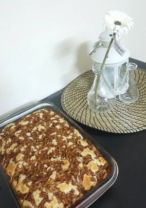 صورة لوصفة كيكة الزبادي بحشوة التفاح 🍎