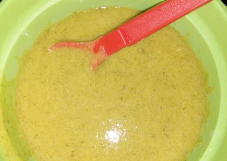 Bubur labu kuning dan ayam with slowcooker MPASI