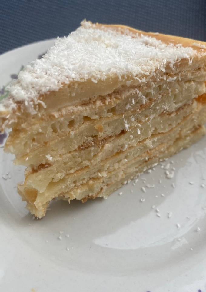 Млинцевий торт з абрикосовим варенням і сметаною🥞
