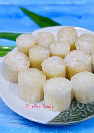 Hình của món Mía Hấp Lá Dứa.