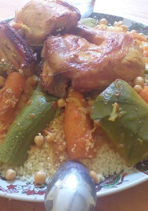 A picture of Moroccan Couscous with Chicken.