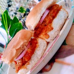 A picture of Pavbhaji sandwich.