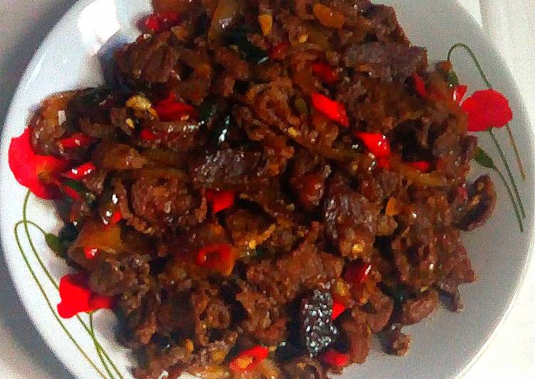 Oseng daging saori Lada Hitam Sederhana#