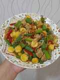 Tumis Bunga Bawang Campur Tempe dan Janten