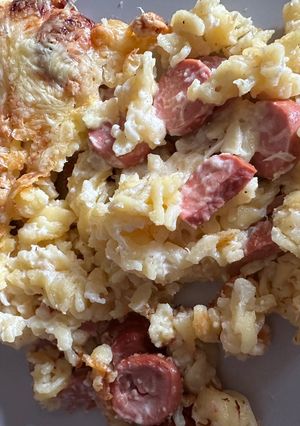 Virslis rakott tészta recept fotója