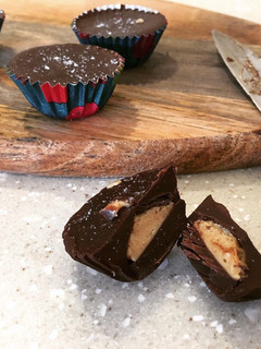 A picture of Salted Dark Chocolate Peanut Butter Cups.