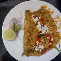 A picture of Cheese basil omelette.