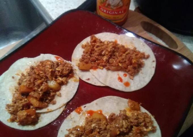 Chorizo breakfast tacos recipe main photo