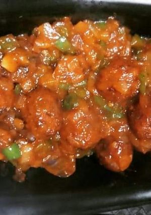 A picture of Dry manchurian.