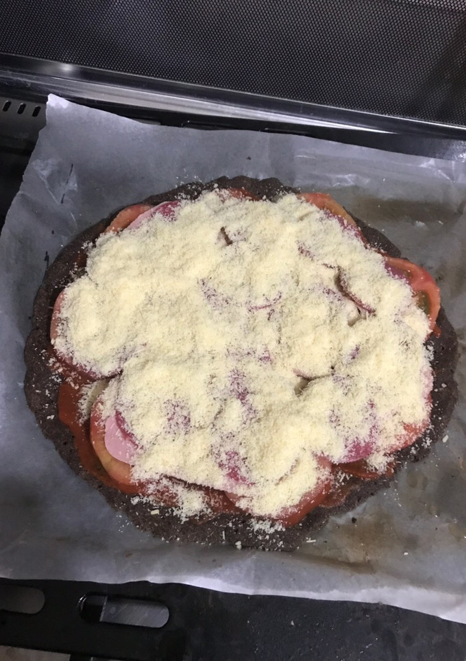 Una foto de Pizza con masa de harina de linaza