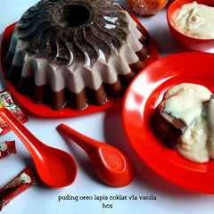 A picture of Puding Oreo Lapis Cokelat Vla Vanila.