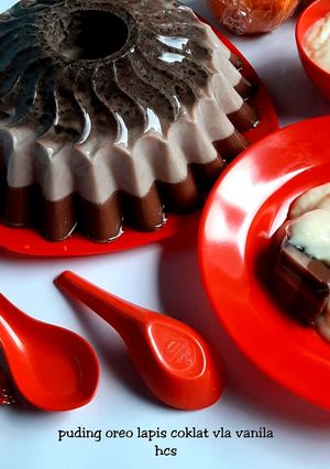 Foto resep Puding Oreo Lapis Cokelat Vla Vanila