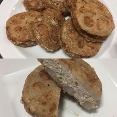 A picture of Fried Lotus Root with Filling.