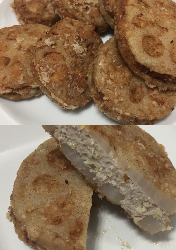 A picture of Fried Lotus Root with Filling.
