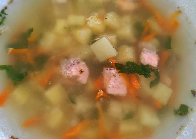 Рецепт суп из лосося с сыром