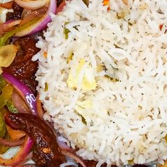 Fried rice with dry chilli A picture of Fried rice with dry chilli.