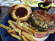 Una foto de hamburguesa caseras