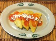 Una foto de rajas con queso panela