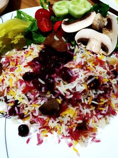 عکسی از دستور آلبالو پلو با گوشت 😍😋