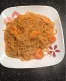 Espaguetis con camarones