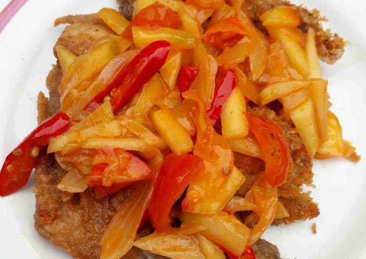 Bagaimana meracik Steak Mujaer Sambel Mangga, Lezat Sekali