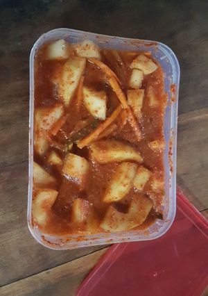 Hình của món Kim chi đu đủ chay.