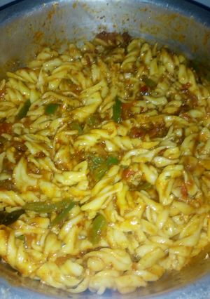 A picture of Vegetable cheese pasta #Easter.
