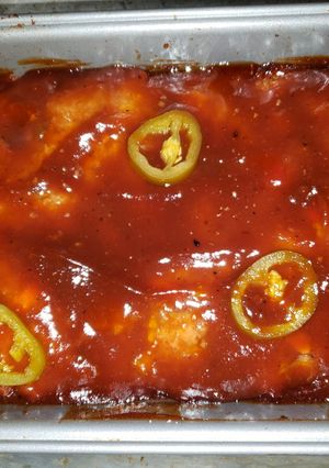 A picture of BBQ Meatloaf with a Kick!.
