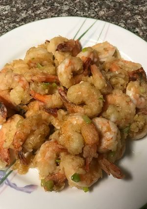 Hình của món Tôm sốt dầu hào.