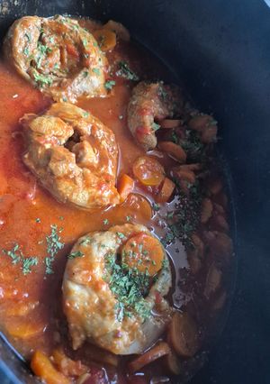Une photo de Osso bucco de dinde en cocotte