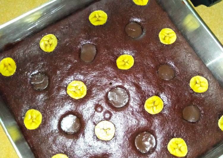 Cara Mudah Buat Banana Chocolate Cake Gebu Gebas😍 yang Cepat
