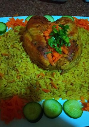 صورة لوصفة صدر ديك رومي مع الرز بالخضار