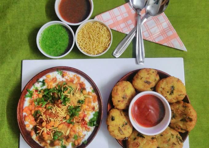 Recipe of Thomas Keller Rice tikki chat (leftover from rice and sukhi aloo bhaji)