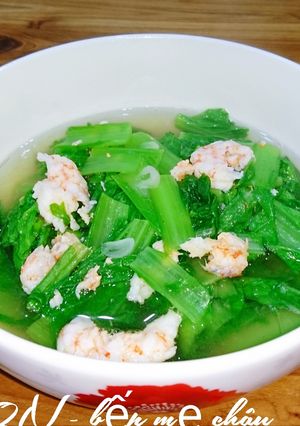 Hình của món Canh cải bẹ xanh nấu tôm.