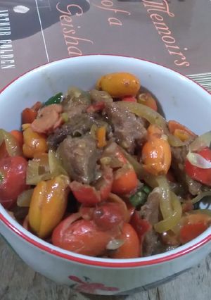 Foto resep Oseng kulit mlinjo daging sapi