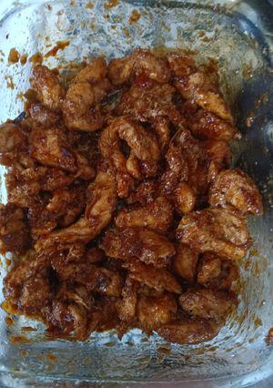 A picture of BBQ chicken breast.